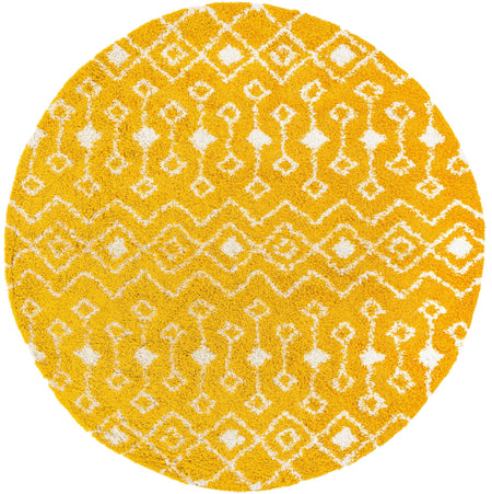 Berber Lattice Shag Collection Area Rug - Atlas (Yellow)