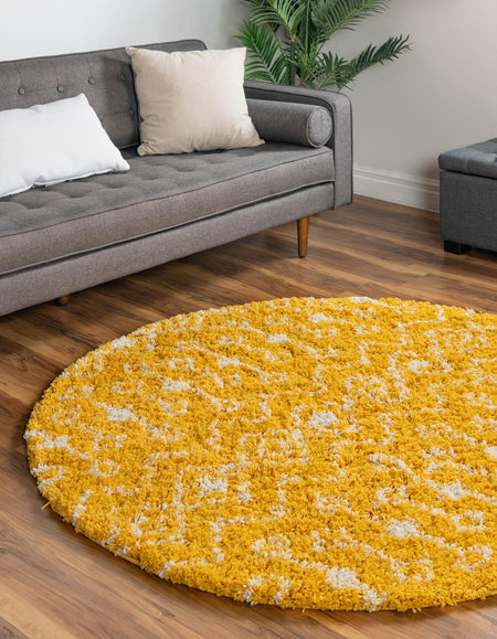 Berber Lattice Shag Collection Area Rug - Atlas (Yellow)