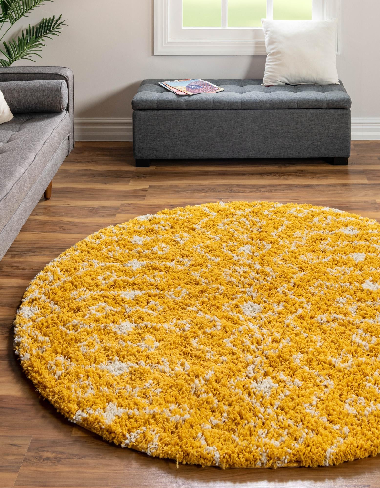 Berber Lattice Shag Collection Area Rug - Atlas (Yellow)