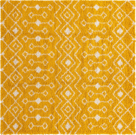 Berber Lattice Shag Collection Area Rug - Atlas (Yellow)