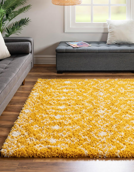 Berber Lattice Shag Collection Area Rug - Atlas (Yellow)