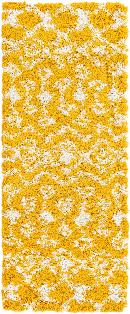 Berber Lattice Shag Collection Area Rug - Atlas (Yellow)