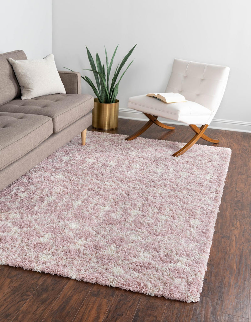 Berber Lattice Shag Collection Area Rug - Atlas (Light Pink) Rectangle Light Pink  lifestyle 2