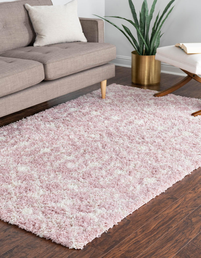 Berber Lattice Shag Collection Area Rug - Atlas (Light Pink) Rectangle Light Pink  lifestyle 3