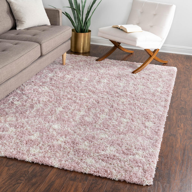 Berber Lattice Shag Collection Area Rug - Atlas (Light Pink) Rectangle Light Pink  lifestyle 15