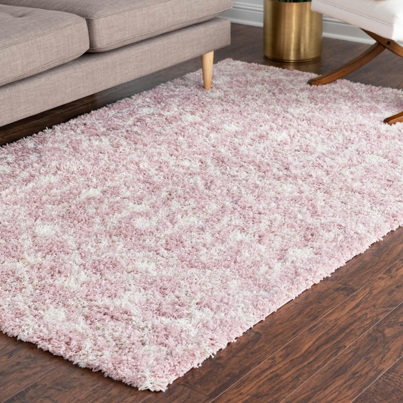 Berber Lattice Shag Collection Area Rug - Atlas (Light Pink) Rectangle Light Pink  lifestyle 16