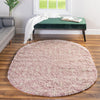 Berber Lattice Shag Collection Area Rug - Atlas (Light Pink) Oval Light Pink  lifestyle 16