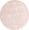 Berber Lattice Shag Collection Area Rug - Atlas (Light Pink) Round Light Pink Main