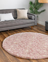 Berber Lattice Shag Collection Area Rug - Atlas (Light Pink) Round Light Pink  lifestyle 0