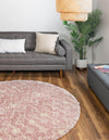 Berber Lattice Shag Collection Area Rug - Atlas (Light Pink) Round Light Pink  lifestyle 2