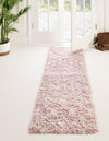 Berber Lattice Shag Collection Area Rug - Atlas (Light Pink) Runner Light Pink  lifestyle 0