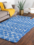 Berber Lattice Shag Collection Area Rug - Atlas (Periwinkle Blue)