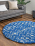 Berber Lattice Shag Collection Area Rug - Atlas (Periwinkle Blue)