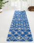 Berber Lattice Shag Collection Area Rug - Atlas (Periwinkle Blue)