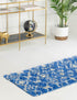 Berber Lattice Shag Collection Area Rug - Atlas (Periwinkle Blue)