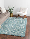 Berber Lattice Shag Collection Area Rug - Atlas (Light Blue) Rectangle Light Blue  lifestyle 2