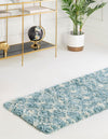 Berber Lattice Shag Collection Area Rug - Atlas (Light Blue) Runner Light Blue  lifestyle 2