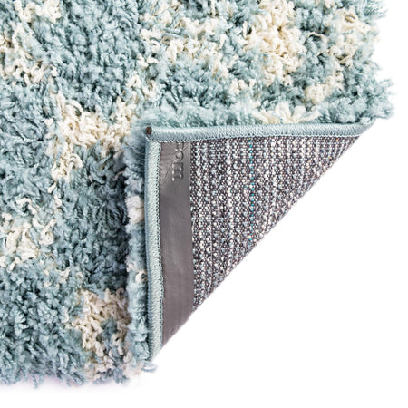 Berber Lattice Shag Collection Area Rug - Atlas (Light Blue)