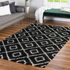 Lattice Loft Shag Collection Area Rug - Soho (Black and White) Rectangle Black and White  lifestyle 14