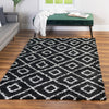 Lattice Loft Shag Collection Area Rug - Soho (Black and White) Rectangle Black and White  lifestyle 15