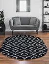 Lattice Loft Shag Collection Area Rug - Soho (Black and White) Oval Black and White  lifestyle 22