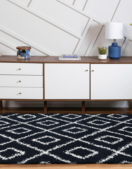 Trellis Haven Collection Area Rug - Soho (Black and White)