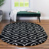 Lattice Loft Shag Collection Area Rug - Soho (Black and White) Oval Black and White  lifestyle 13