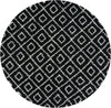 Lattice Loft Shag Collection Area Rug - Soho (Black and White) Round Black and White Main