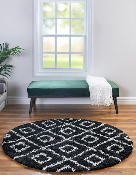 Trellis Haven Collection Area Rug - Soho (Black and White)