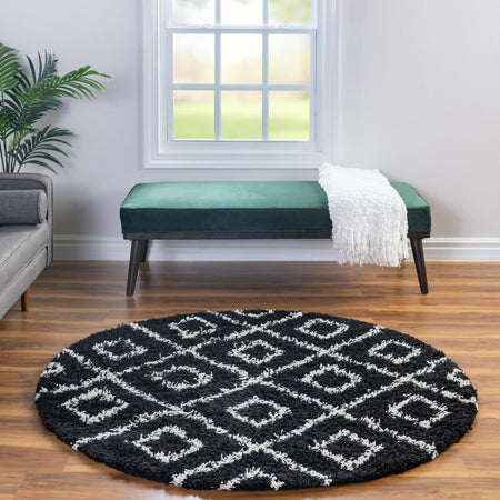 Trellis Haven Collection Area Rug - Soho (Black and White)