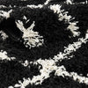 Lattice Loft Shag Collection Area Rug - Soho (Black and White) Runner Black and White  lifestyle 2