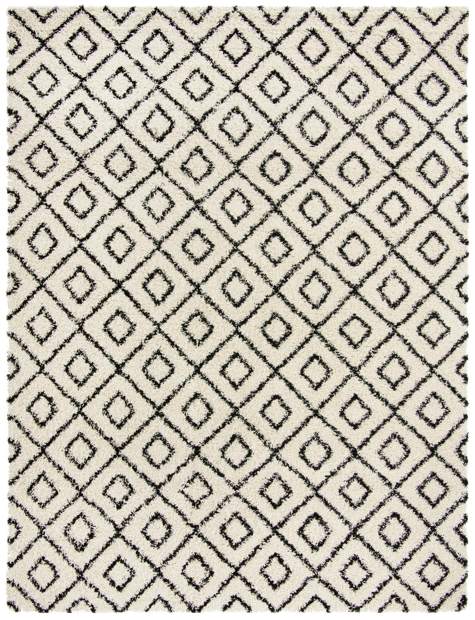 Trellis Haven Collection Area Rug - Soho (White and Black)