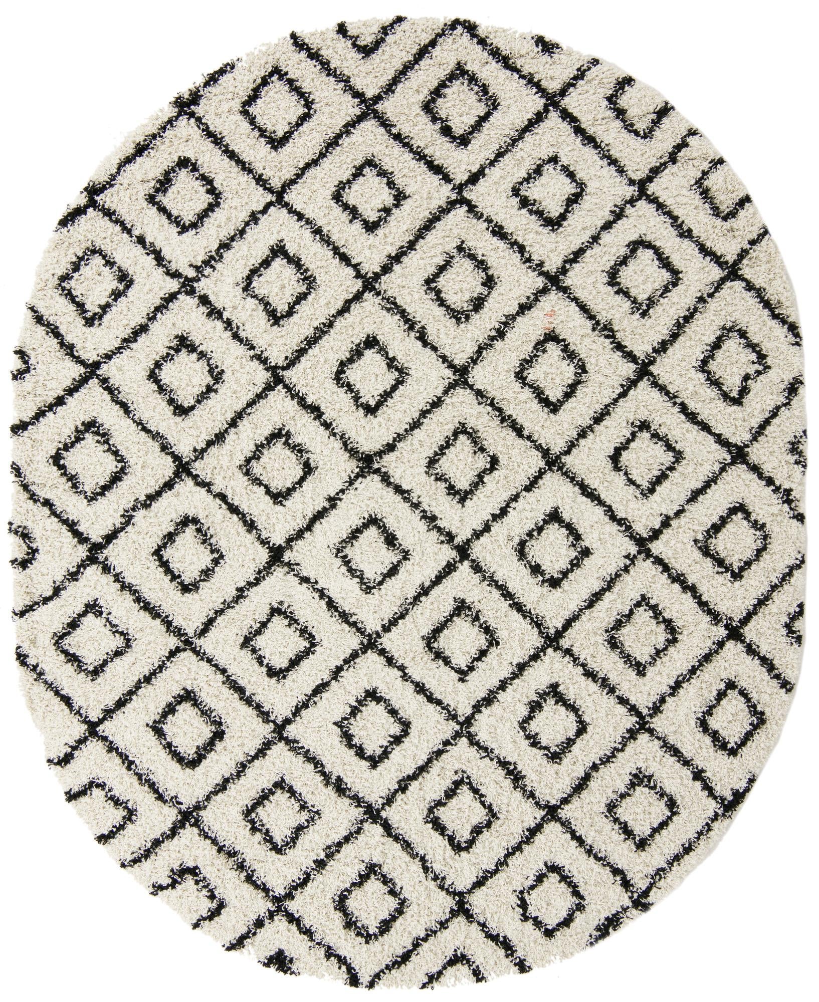 Trellis Haven Collection Area Rug - Soho (White and Black)