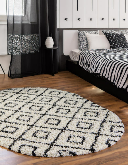 Trellis Haven Collection Area Rug - Soho (White and Black)