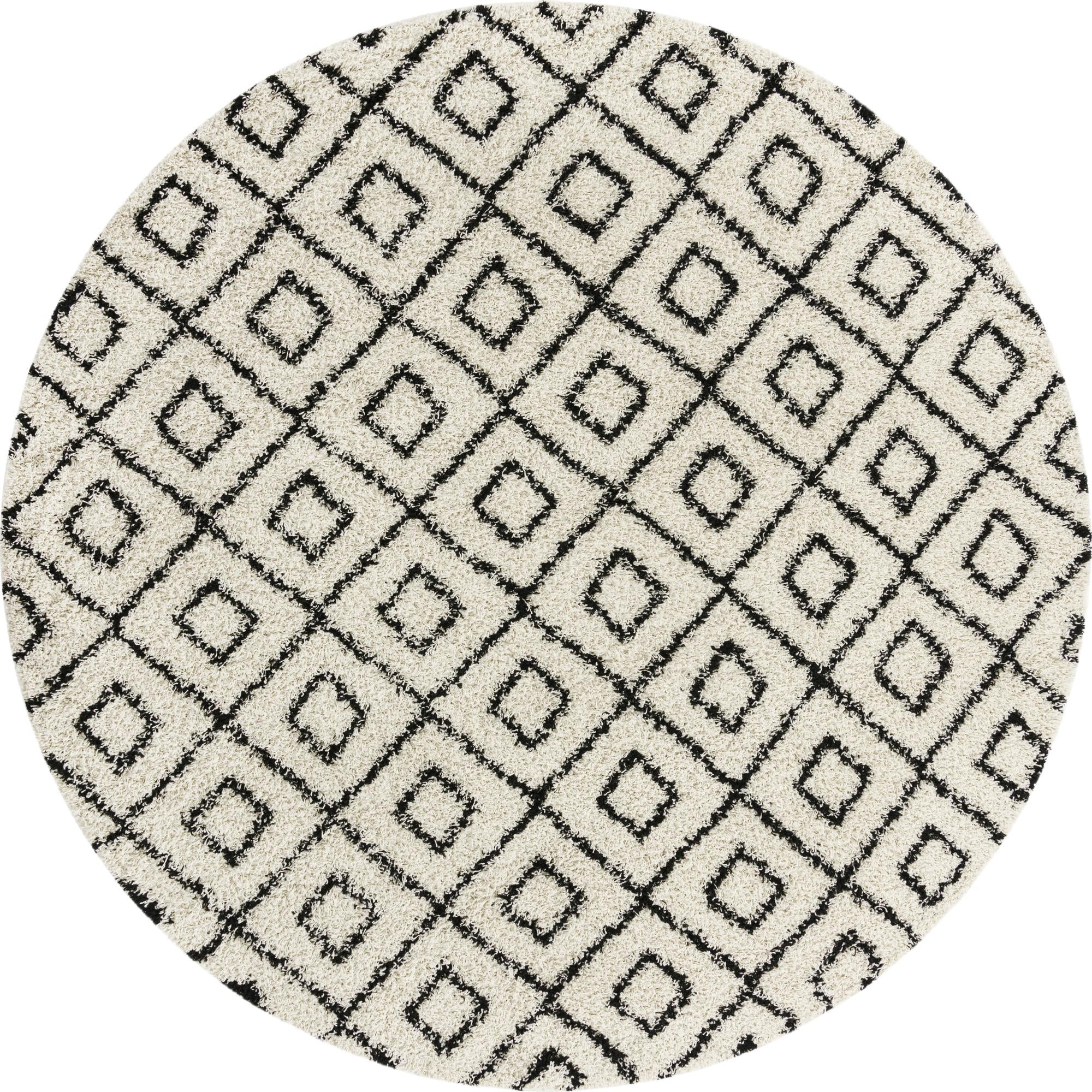 Trellis Haven Collection Area Rug - Soho (White and Black)