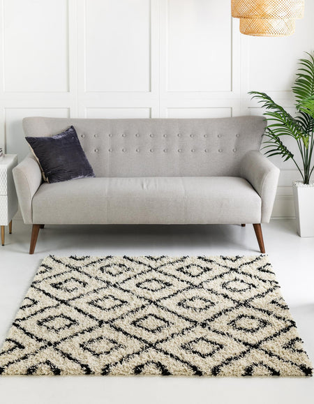 Trellis Haven Collection Area Rug - Soho (White and Black)