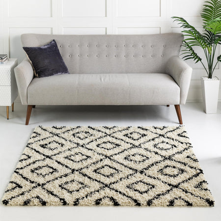 Trellis Haven Collection Area Rug - Soho (White and Black)