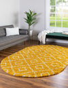 Lattice Loft Shag Collection Area Rug - Soho (Yellow) Oval Yellow  lifestyle 0