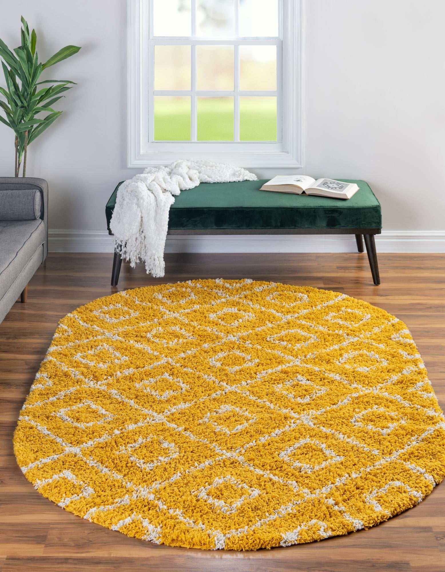 Trellis Haven Collection Area Rug - Soho (Yellow)