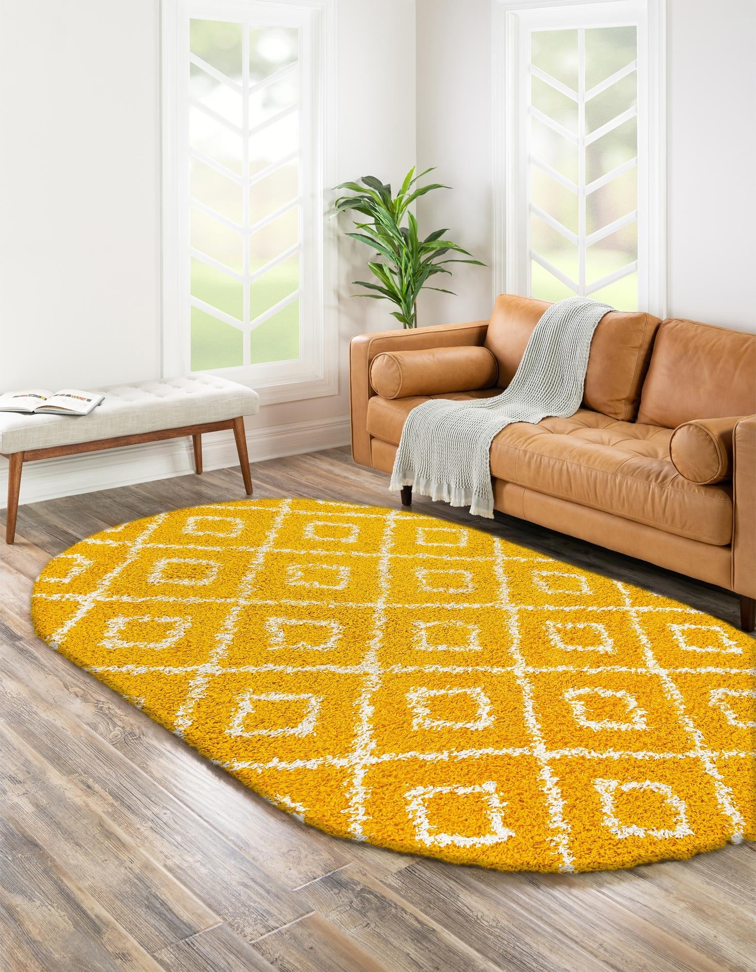 Trellis Haven Collection Area Rug - Soho (Yellow)