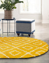 Lattice Loft Shag Collection Area Rug - Soho (Yellow) Oval Yellow  lifestyle 21