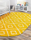 Lattice Loft Shag Collection Area Rug - Soho (Yellow) Oval Yellow  lifestyle 22