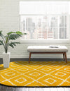 Lattice Loft Shag Collection Area Rug - Soho (Yellow) Oval Yellow  lifestyle 23