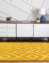 Lattice Loft Shag Collection Area Rug - Soho (Yellow) Oval Yellow  lifestyle 25