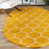 Lattice Loft Shag Collection Area Rug - Soho (Yellow) Oval Yellow  lifestyle 21