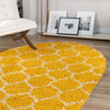 Lattice Loft Shag Collection Area Rug - Soho (Yellow) Oval Yellow  lifestyle 23