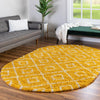 Lattice Loft Shag Collection Area Rug - Soho (Yellow) Oval Yellow  lifestyle 25