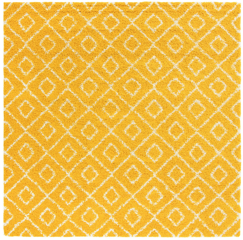 Lattice Loft Shag Collection Area Rug - Soho (Yellow) Square Yellow Main