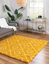 Lattice Loft Shag Collection Area Rug - Soho (Yellow) Square Yellow  lifestyle 0