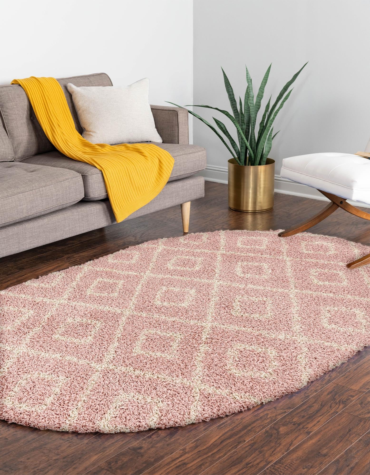 Trellis Haven Collection Area Rug - Soho (Light Pink)